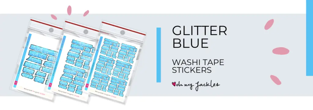 Glitter Blue Washi Tape S2 long banner by OhMyJackles