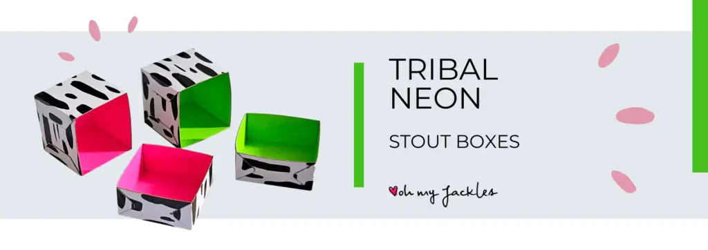 Tribal Neon Stout Boxes Long Banner by OhMyJackles